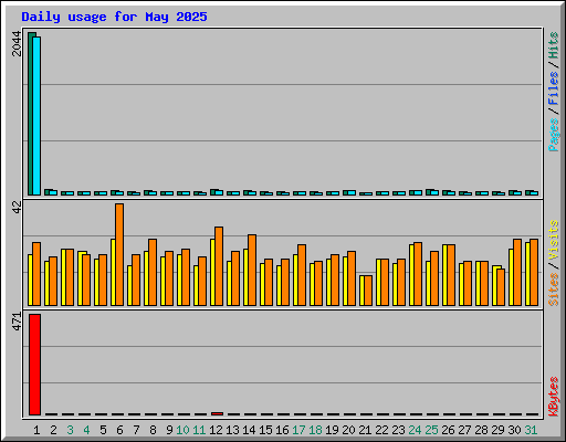Daily usage for May 2025