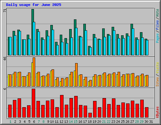 Daily usage for June 2025