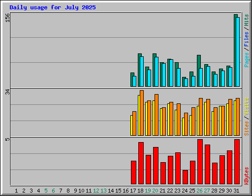 Daily usage for July 2025