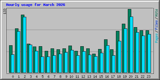 Hourly usage for March 2026